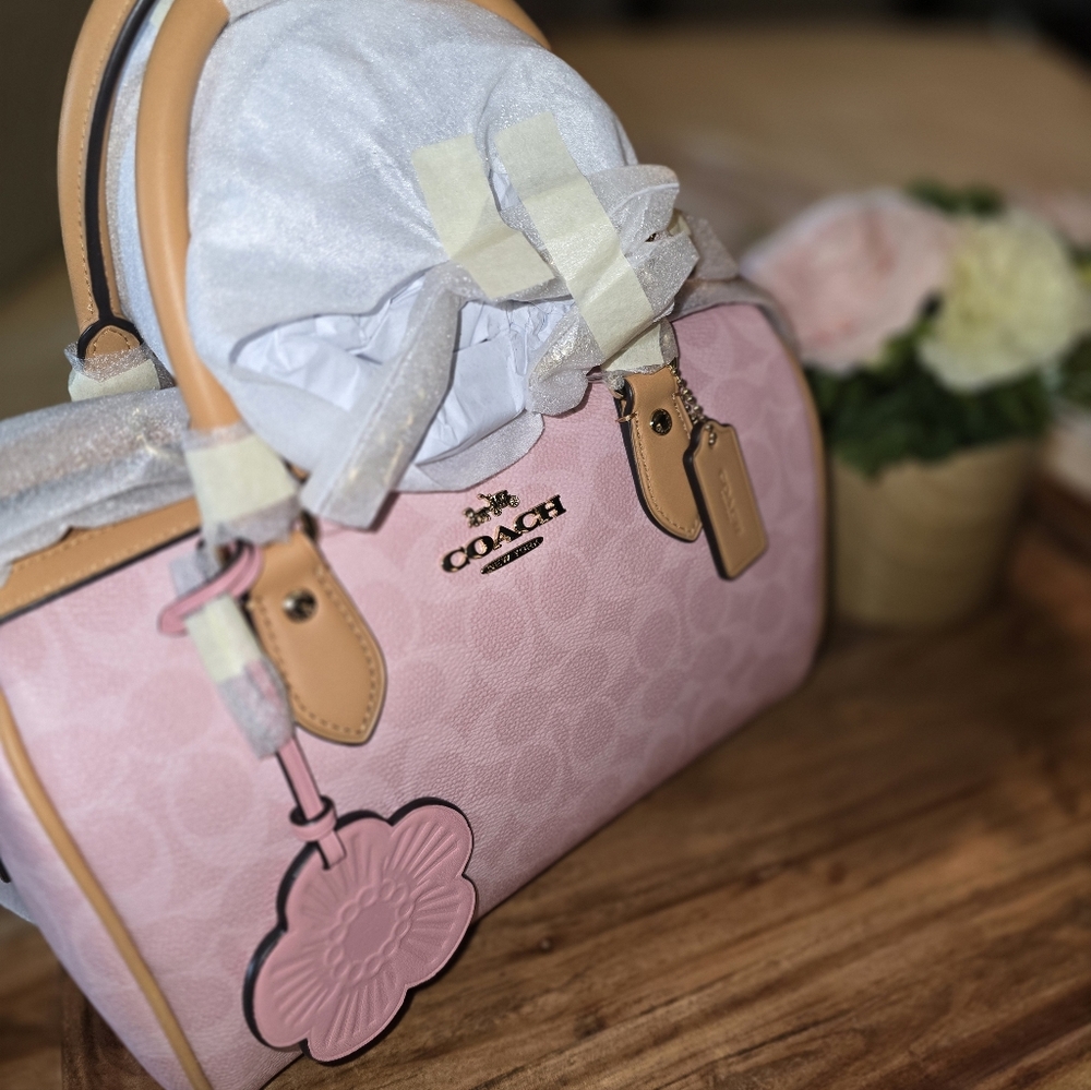 NWT Coach Medium Powder Pink Rowan STILL FACTORY WRAPPED - Picture 6 of 7